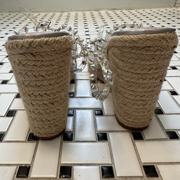 Steve Madden Silver Heeled Sandals with Studded Design - Picture 5 of 7